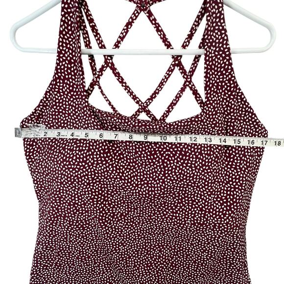 BuffBunny Revolution Tank Top XL Burgundy Red Bossy Dots Strappy Back Athletic - Picture 5 of 10